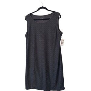 Ronni Nicole Black Sleeveless Eyelet Embroidered Dress XXL